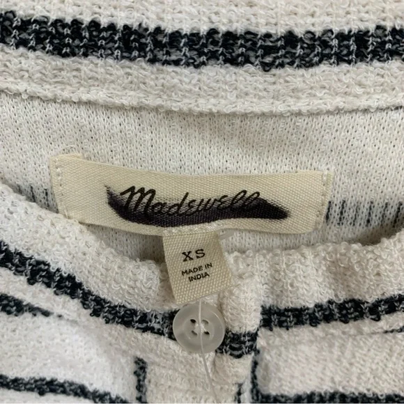 New Madewell Dark Gray and White Striped Button Down Shirt XS - Picture 4 of 11